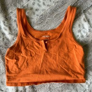 Crop top with a v shape.